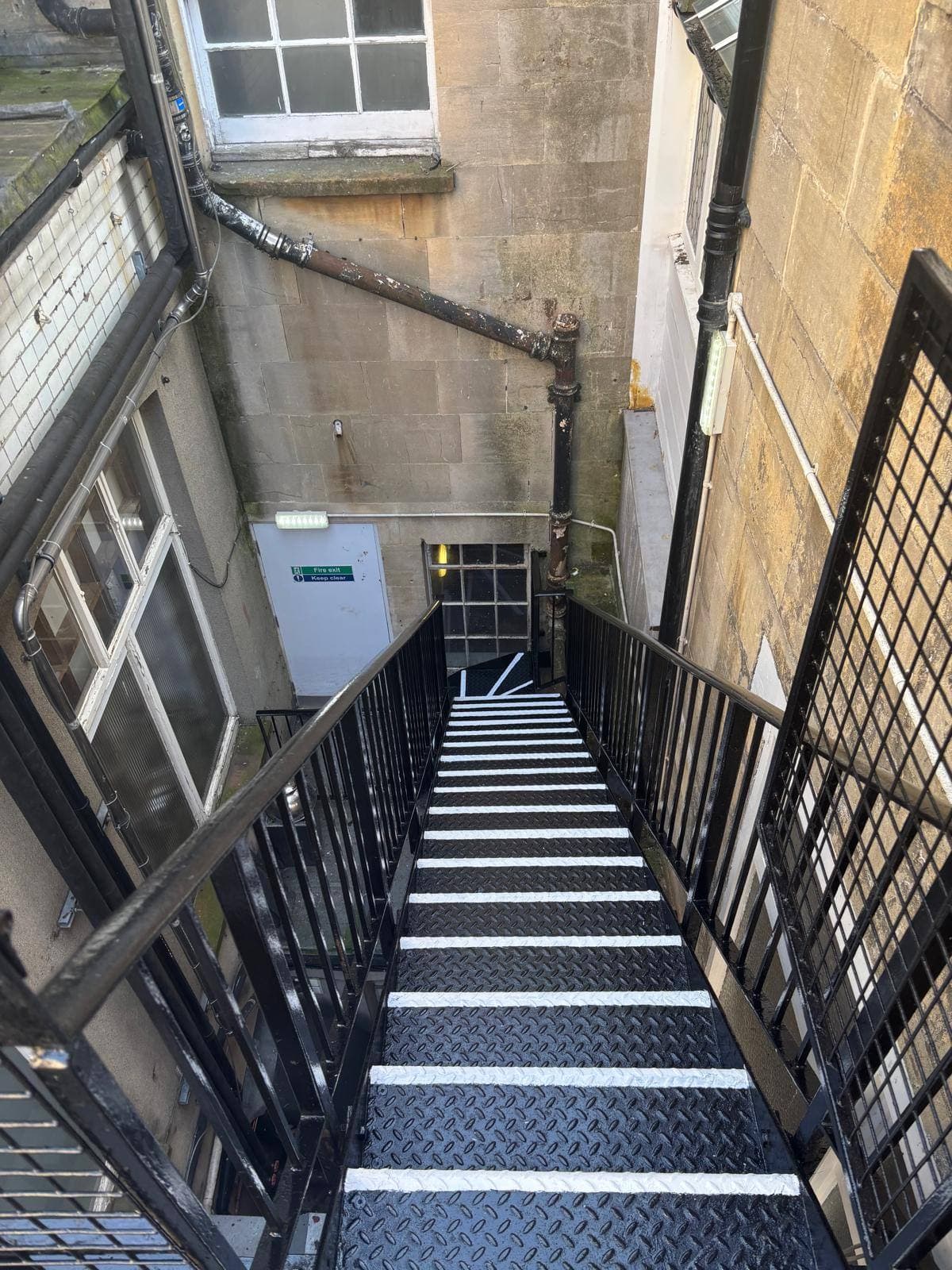 External steel staircase recoating, Bath, Industrial project by Monarch Finishing